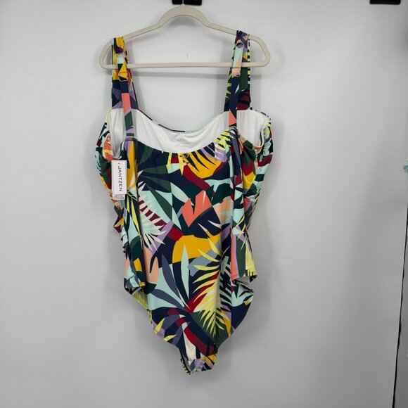 Jantzen Glamour One-Piece with Adjustable Straps Tropical Utopia Woman’s size 28 - Picture 8 of 14
